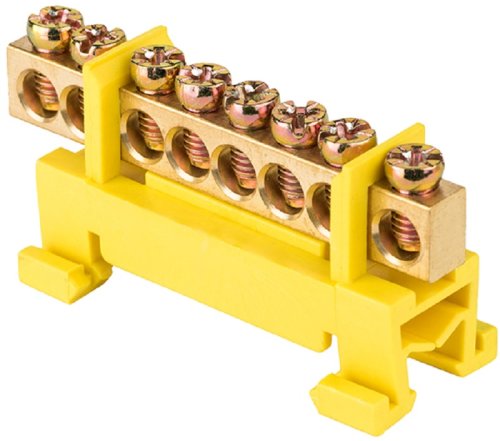 Шина неизолированная тип "Стойка" EKF PROxima PE "земля" ШНИ-6х9-8-С-Ж 8 групп желтый фото Шина неизолированная тип "Стойка" EKF PROxima PE "земля" ШНИ-6х9-8-С-Ж 8 групп желтый картинка